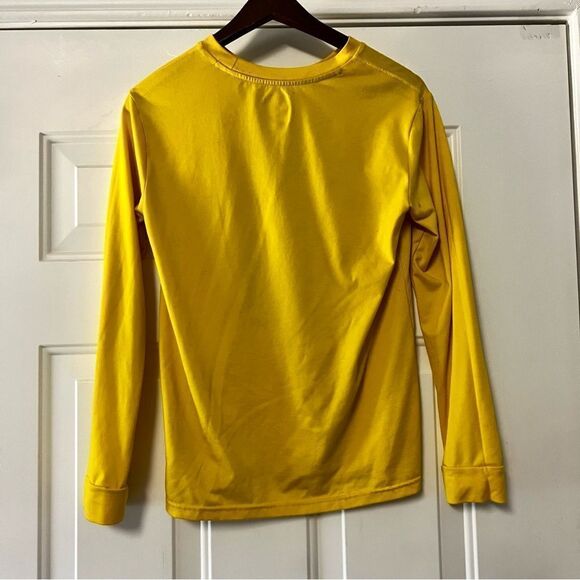 THE NORTH FACE YELLOW BLACK LOGO CREW NECK LONG SLEEVE TEE SHIRT YOUTH L - Picture 3 of 8